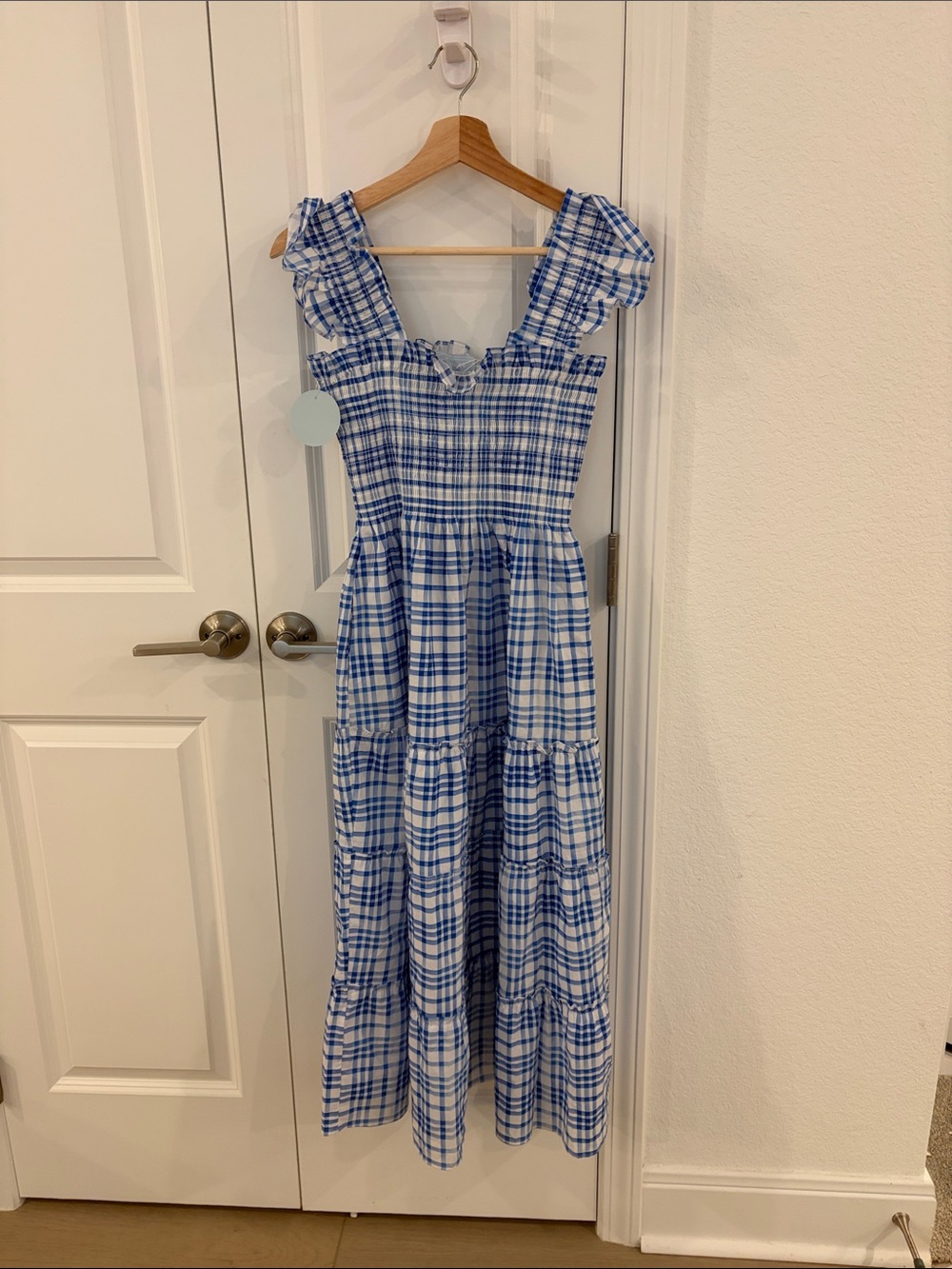 Hill House Blue and White Plaid Maxi Dress